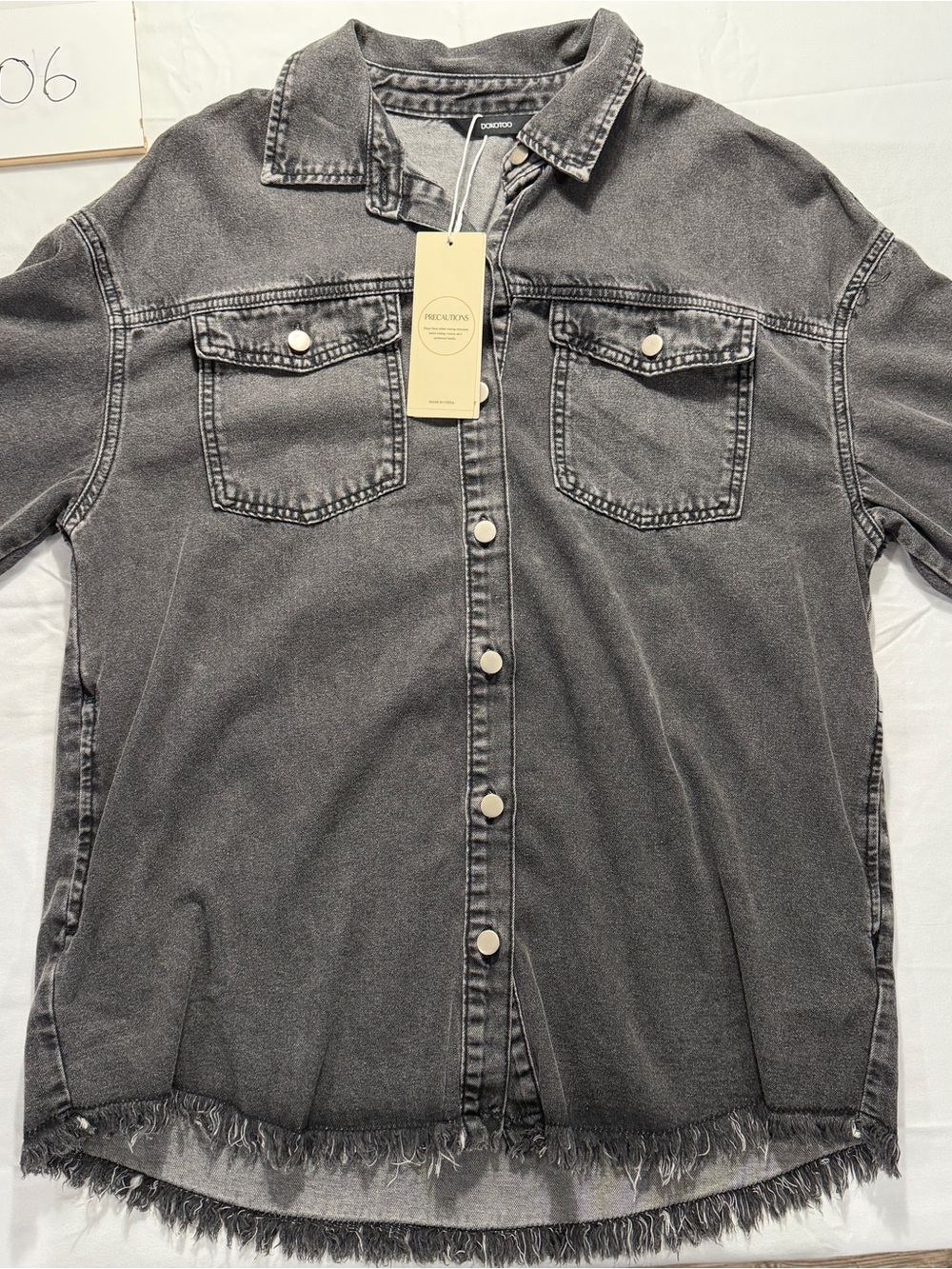 Black Washed Denim Shacket -